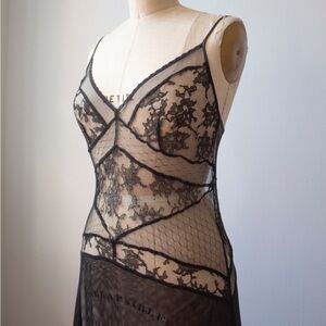 Vintage y2k Victorias Secret Black Lace Gown